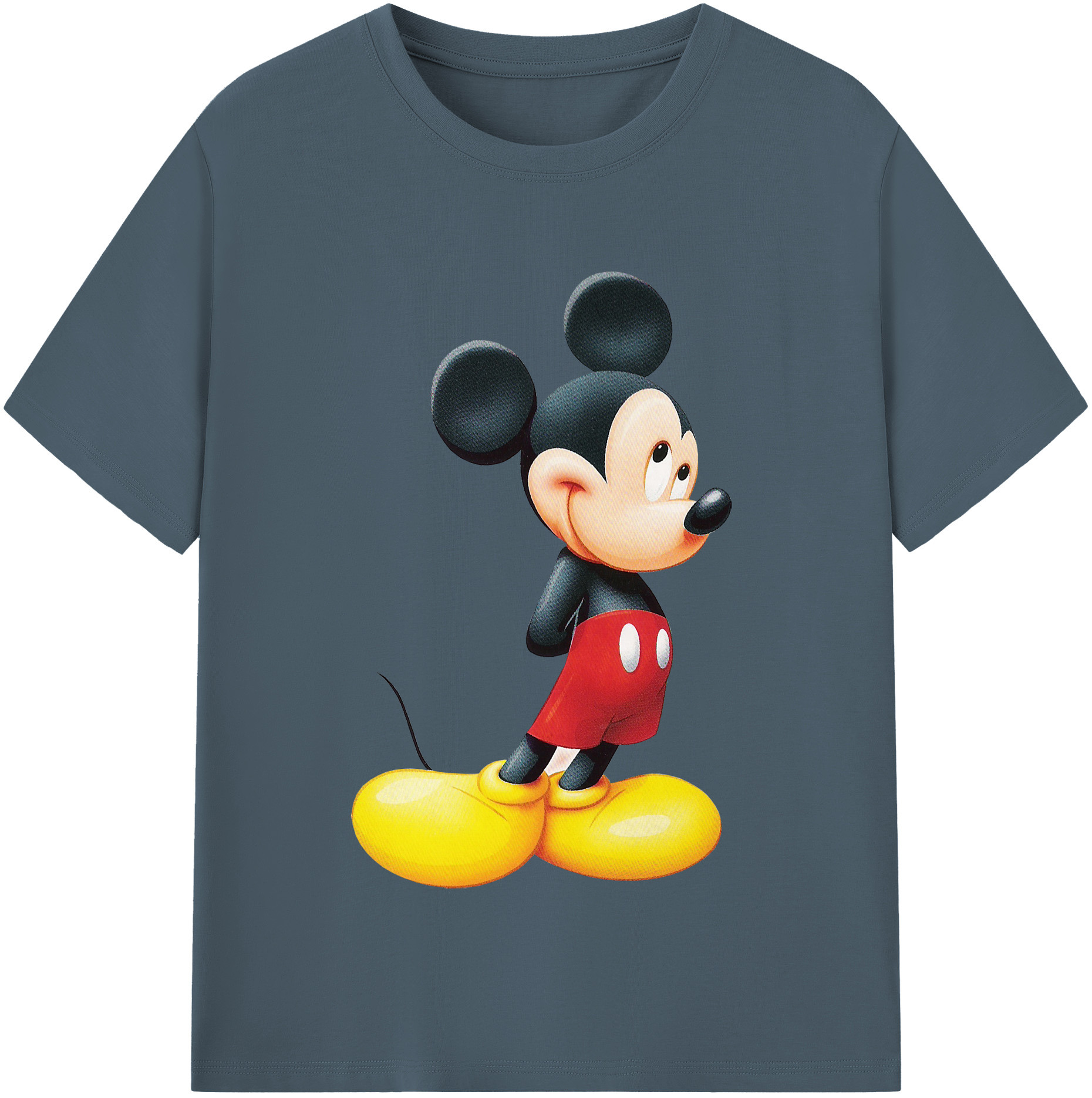 （画像用） ミッキーマウス Mickey Mouse 綿100％半袖Tシャツ（フロントプリント）
